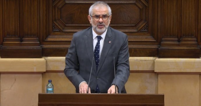 El líder de Cs en Catalunya, Carlos Carrizosa, en el pleno del Parlament del 2 de diciembre de 2020