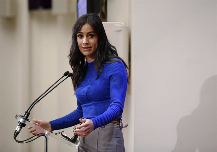 La vicealcaldesa de Madrid, Begoña Villacís, durante la presentación del convenio firmado entre el Ayuntamiento de Madrid y las asociaciones de autónomos 