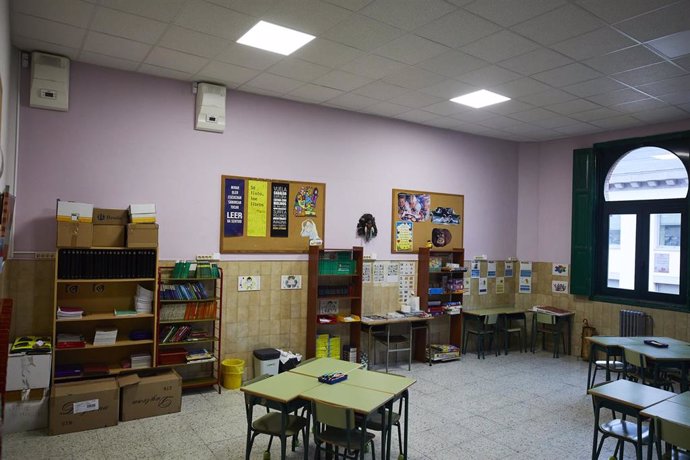 Una sala en el colegio La Salle La Paloma, en Madrid (España)