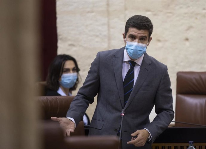 El portavoz del grupo parlamentario Ciudadanos en Andalucía, Sergio Romero, en una foto de archivo.