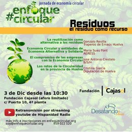 Cartel sobre un encuentro en la Fundación Cajasol sobre 'EnfoqueCircular'.