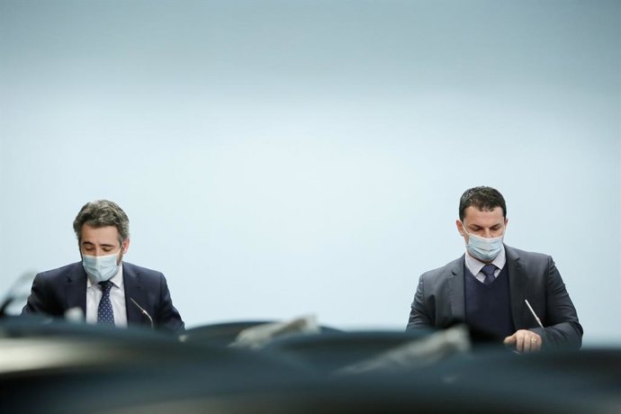 El ministre Portaveu i de Finances d'Andorra, Eric Jover, i el ministre de Presidncia, Economia i Empresa d'Andorra, Jordi Gallardo.