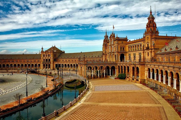 Turismo. Plaza España Sevilla.