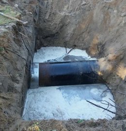 Avería de una tubería en Punta Umbría.