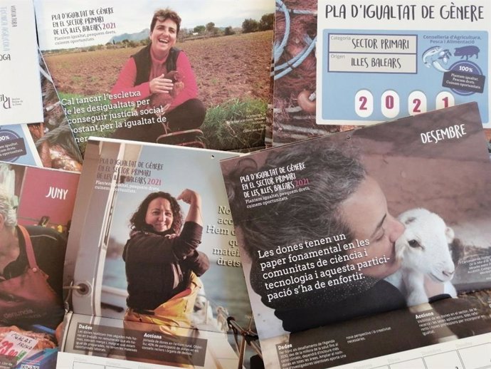 Algunas de las imágenes que aparecen en el calendario diseñado por el Govern para visibilizar a la mujer rural.