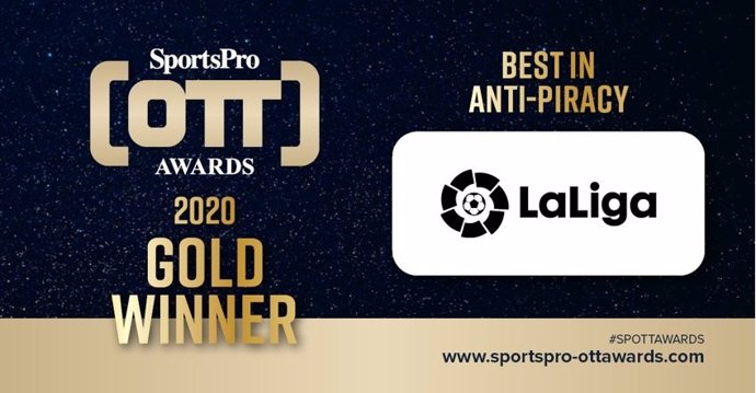 LaLiga repite el oro de SportsPro por su lucha contra la piratería en los OTT Awards