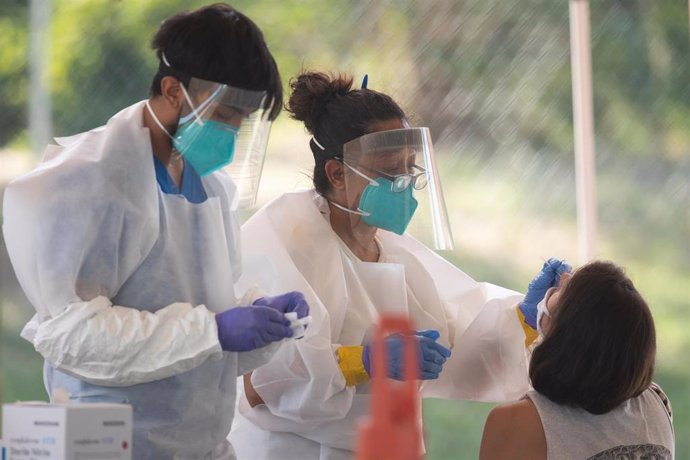 Trabajadores sanitarios durante la pandemia de coronavirus en EEUU