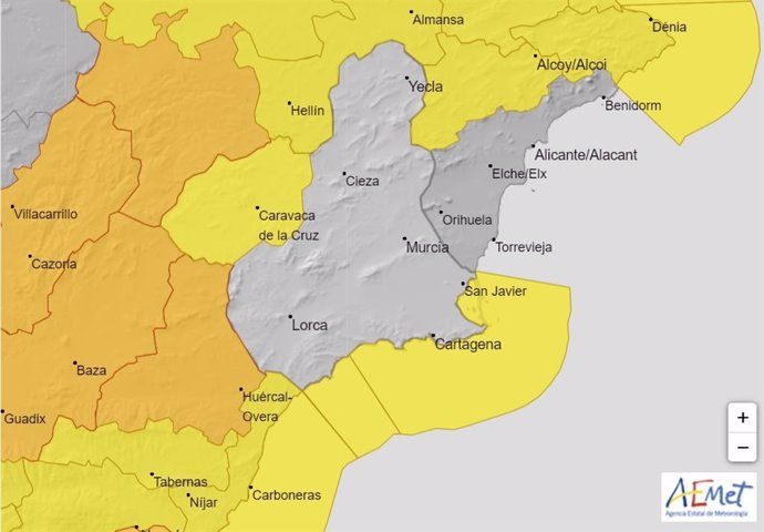 Aemet emite un aviso de nivel amarillo por viento y fenómenos costeros en la comarca del Noeste, el Valle del Guadalentín y el Campo de Cartagena y Mazarrón