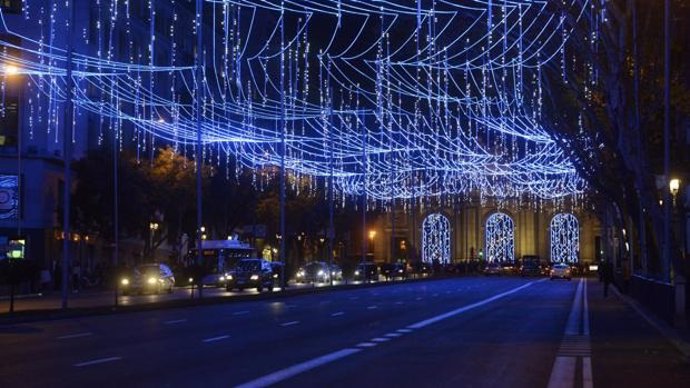 Imagen de recurso de alumbrado navideño en la ciudad de Madrid.