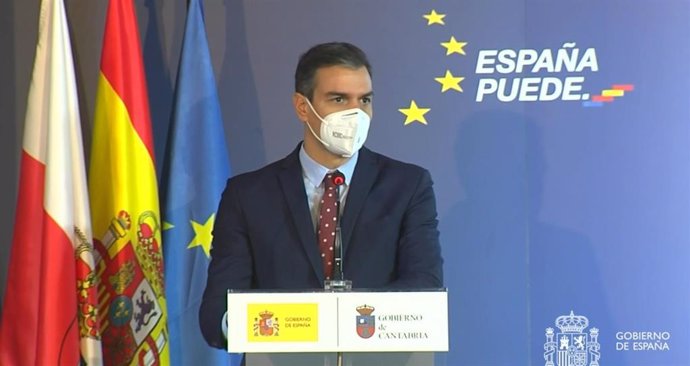 El presidente del Gobierno, Pedro Sánchez, presenta el el Plan de Recuperación, Transformación y Resiliencia de la Economía Española, en Comillas (Cantabria), a 4 de diciembre de 2020.