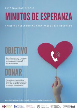 La campaña 'Minutos de esperanza' regresa para que los presos aragoneses no se queden sin felicitación de Navidad.