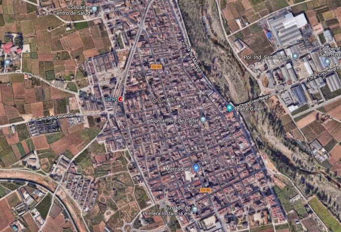 Vista aérea de la localidad valenciana de Carlet