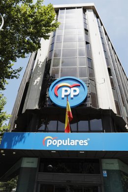 Edificio de la sede del PP, situado en la calle Génova, en Madrid (España), a 24 de julio de 2020.