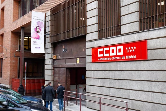 Fachada de la sede de Comisiones Obreras, el sindicato CCOO en la calle Lope de Vega, 38, Madrid (España) a 30 de noviembre de 2020.