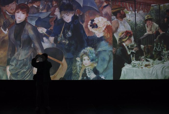 Inauguración mundial de la muestra 'Impresionistas', de Art Apart, con imágenes en movimiento de las obras de los artistas 