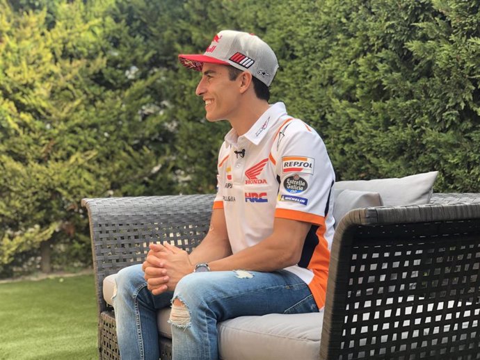 El piloto de MotoGP Marc Márquez (Repsol Honda) en su casa de Cervera
