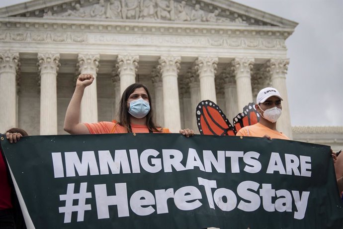 Manifestación de 'Dreamers' frente al Tribunal Supremo de Estados Unidos.