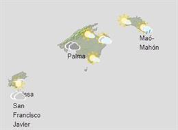 Mapa de la predicción meteorológica prevista para este sábado 5 de diciembre.