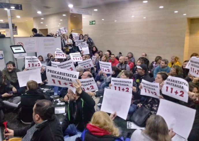 Encierro sindical en la sede del Gobierno Vasco en Bilbao contra la siniestralidad laboral (archivo)