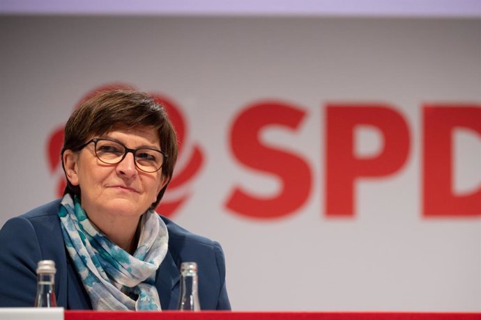 14 November 2020, Baden-Wuerttemberg, Stuttgart: Leader of the Social Democratic Party of Germany (SPD) Saskia Esken attends a one-day online party conference of the SPD in Baden-Wuerttemberg. Photo: Sebastian Gollnow/dpa