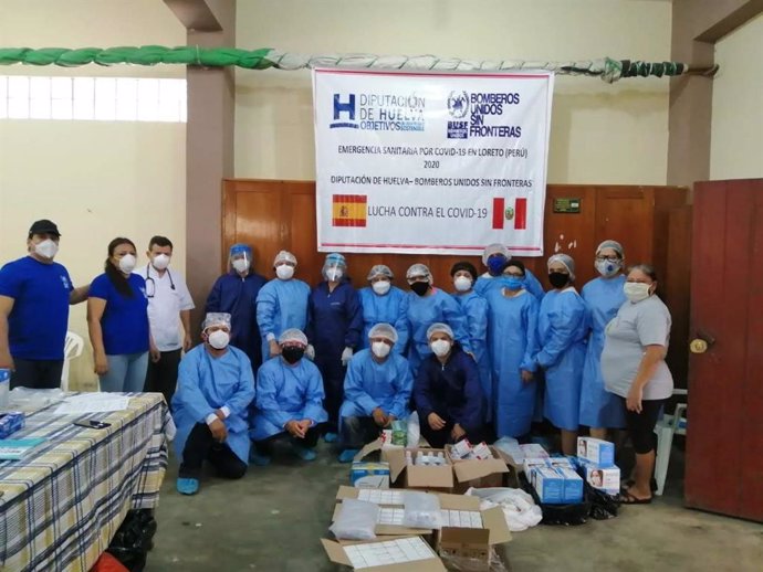 Huelva.- Coronavirus.- Diputación colabora con Bomberos Unidos Sin Fronteras para combatir el Covid-19 en Perú  
