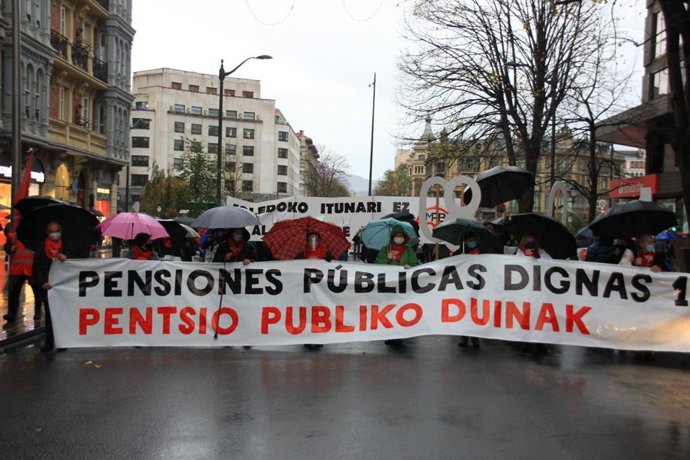 Manifestación de pensionistas en Bilbao