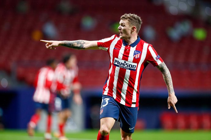 Kieran Trippier of Atletico de Madrid gestures during the UEFA Champions League football match played between Atletico de Madrid and Lokomotiv Moskva at Wanda Metropolitano stadium on november 25, 2020, in Madrid, Spain