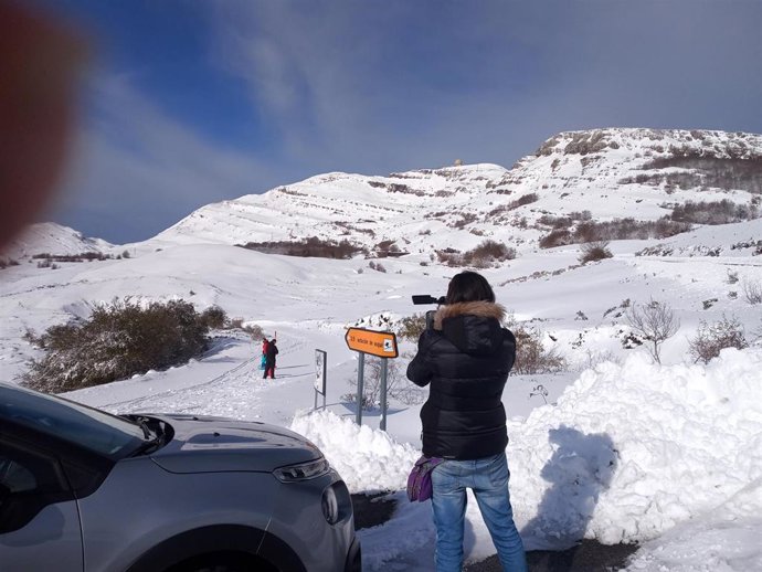 Foto de Archivo. Nieve en Castilla y León.  Puerto de Lunada (Burgos).