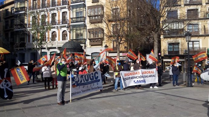 Manifestación de la AUGC en Toledo para reclamar reparto justo de la productividad.