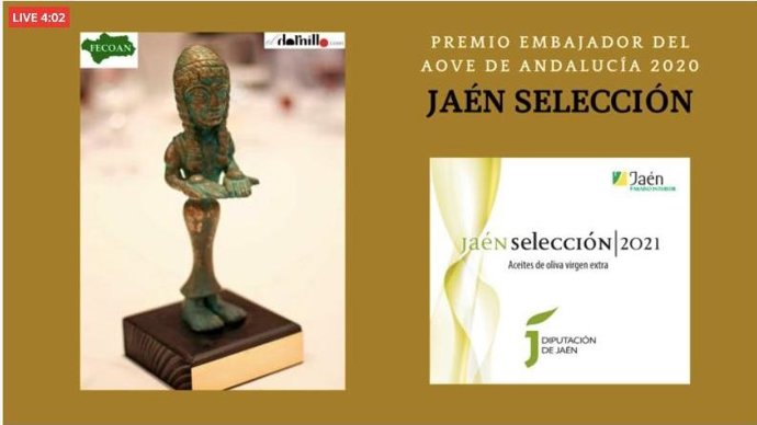 El distintivo 'Jaén Selección', promovido por Diputación, recibe Premio Embajador del AOVE de Andalucía