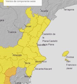Avisos por viento en la Comunitat Valenciana