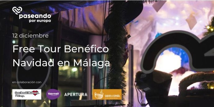 Cartel Free Tour Benéfico Navidad en Málaga