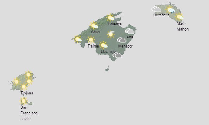Predicción meteorológica para hoy martes, 8 de diciembre, en Baleares.