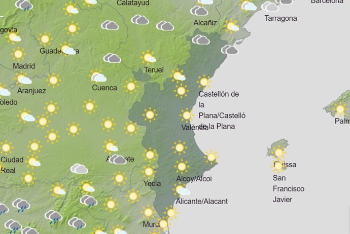 Mapa de predicción para el martes 8 de diciembre de 2020