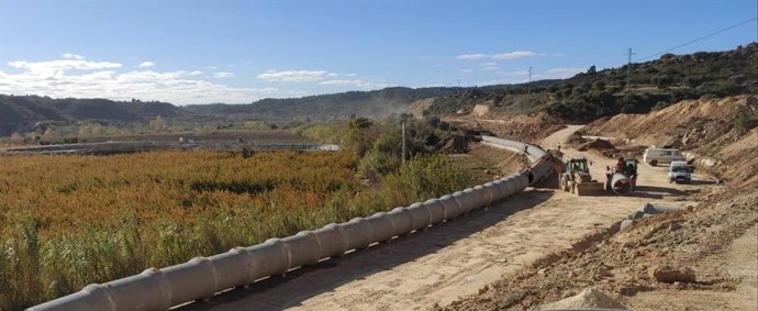 Obras en la carretera A-122.