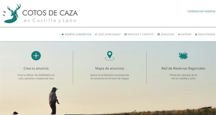 Pantallazo de la web con la oferta de los cotos de caza de CyL