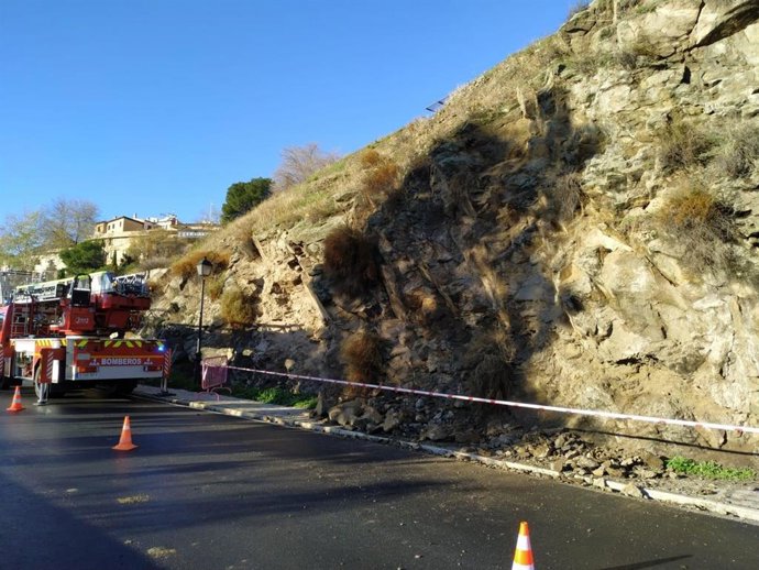 Desprendimiento en el Paseo de Cabestreros de Toledo
