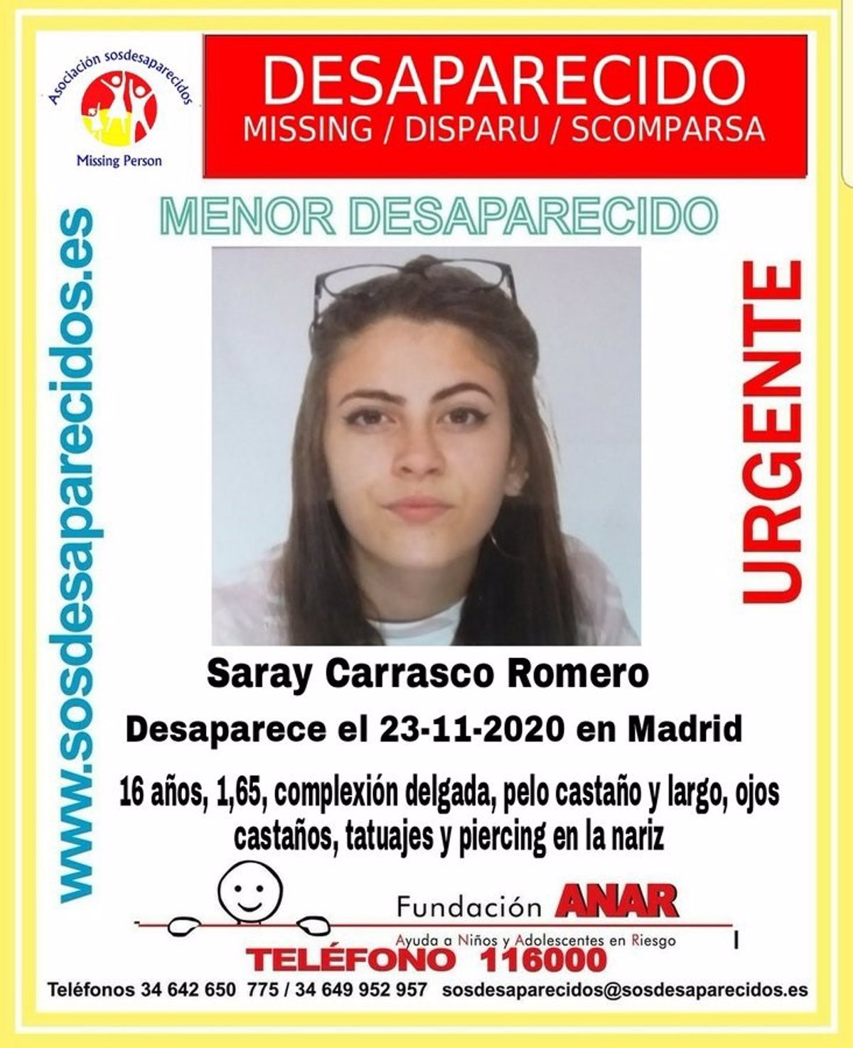 Buscan A Una Chica De 16 Años Desaparecida En Madrid Desde El 23 De Noviembre 9366