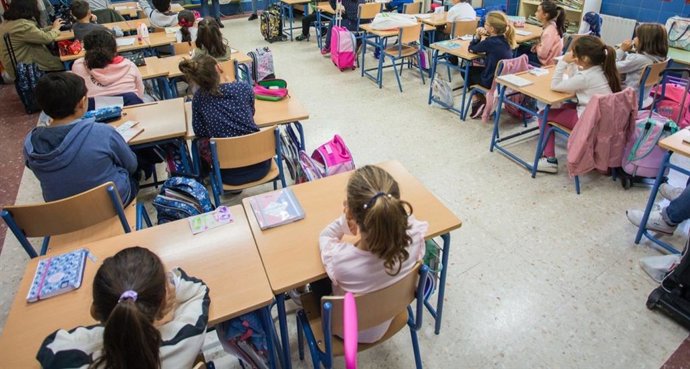 Imagen de un aula de un colegio de Huelva. 