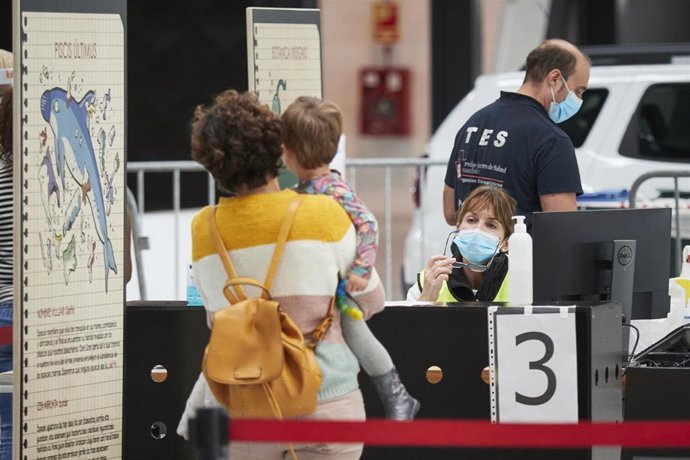 Recinto Ferial de Navarra, en Pamplona, donde el Departamento de Salud del Gobierno de Navarra realiza pruebas PCR de detección del Covid-19.