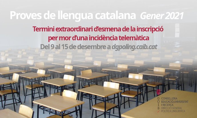 Educación abre un plazo extraordinario de enmienda en la inscripción a pruebas de catalán por una incidencia telemática