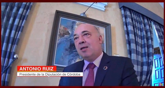 El presidente de la Diputación de Córdoba, Antonio Ruiz, en su intervención en el Consejo de Alcaldes