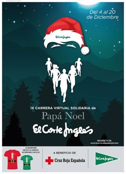 Cartel anunciador de la XI Carrera de Papá Noel de El Corte Inglés