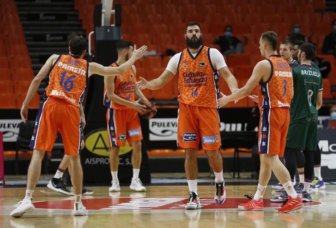 El Valencia Basket celebra una victoria