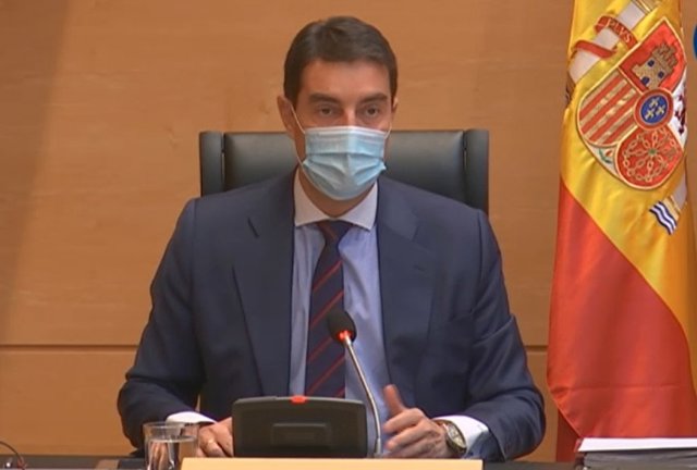 El consejero de la Presidencia, durante su comparecencia para presentar los presupuestos de su departamento para 2021.