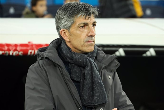 MADRID, SPAIN - FEBRUARY 6: Imano Alguacil, head coach of Real Sociedad during Copa del Rey football match played between Real Madrid and Real Sociedad at Santiago Bernabeu stadium on February 6, 2020 in Madrid, Spain.