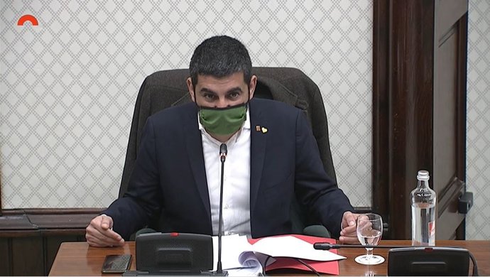 El Conseller de Trabajo, Asuntos Sociales y Familias, este miércoles, durante la presentación del Plan Estratégico para los Servicios Sociales 2020-2024 en el Parlament de Catalunya.