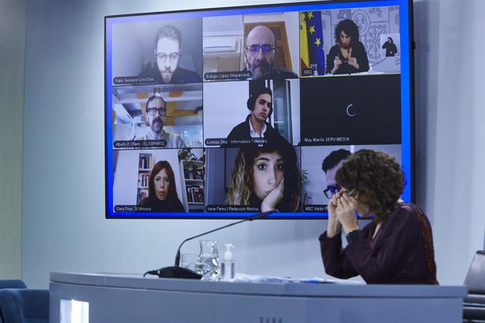 La ministra portavoz y de Hacienda, María Jesús Montero, comparece en rueda de prensa tras el Consejo de Ministros celebrado en Moncloa, Madrid (España), a 9 de diciembre de 2020. El Consejo de Ministros ha aprobado distintas medidas de carácter técnico