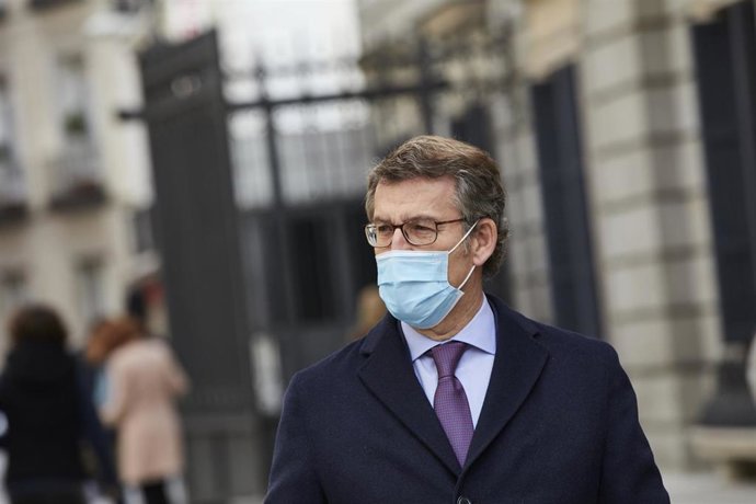 El presidente de la Xunta de Galicia, Alberto Núñez Feijoo, durante el acto institucional por el Día de la Constitución en el Congreso de los Diputados, en Madrid (España), a 6 de diciembre de 2020. El Congreso celebra este domingo el cuadragésimo segun