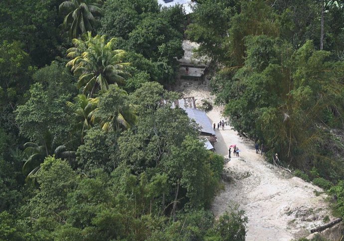 Zona dañada por el paso de 'Eta' e 'Iota' en San Pedro Sula